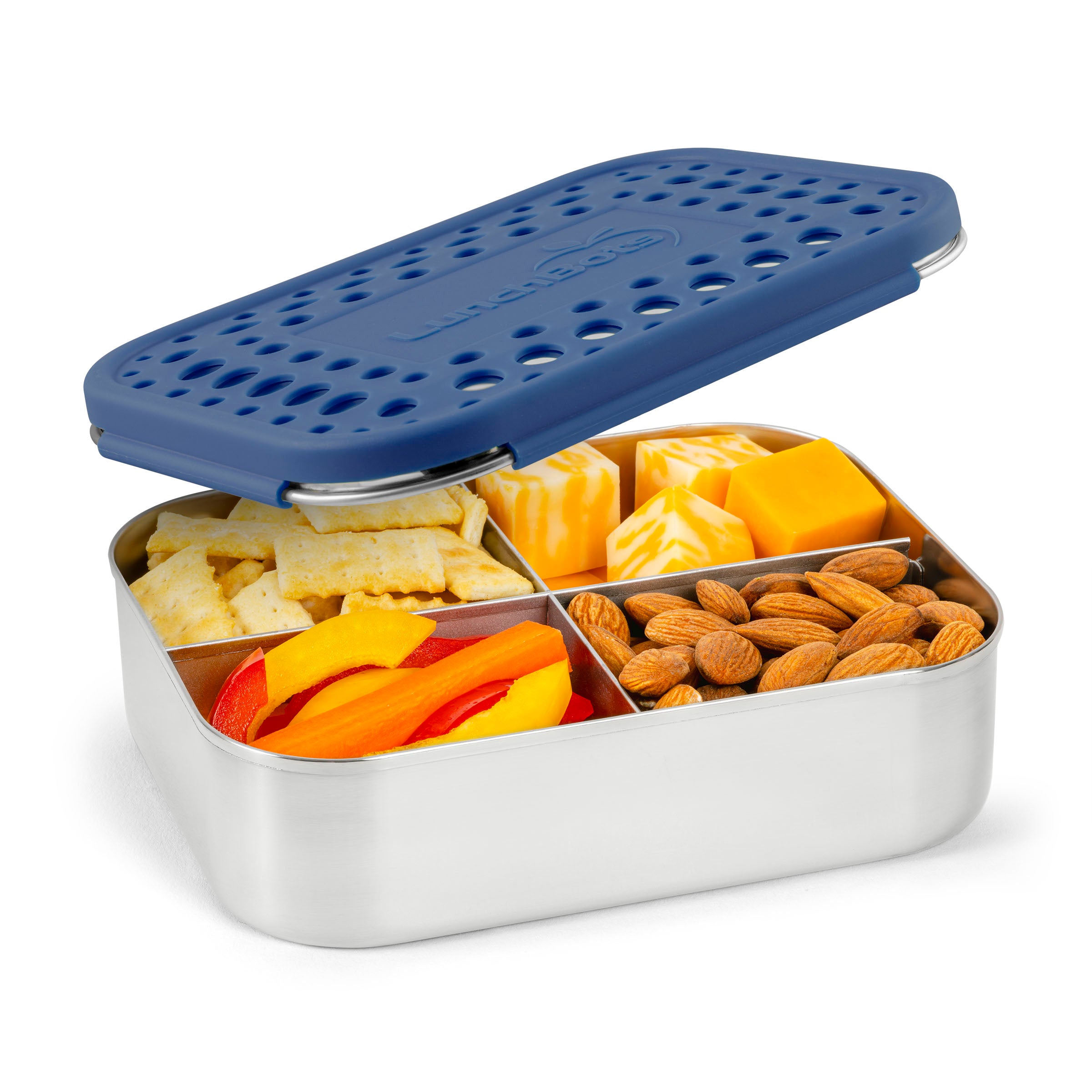 LunchBots Quad Stainless Steel 4 Compartment Bento Box