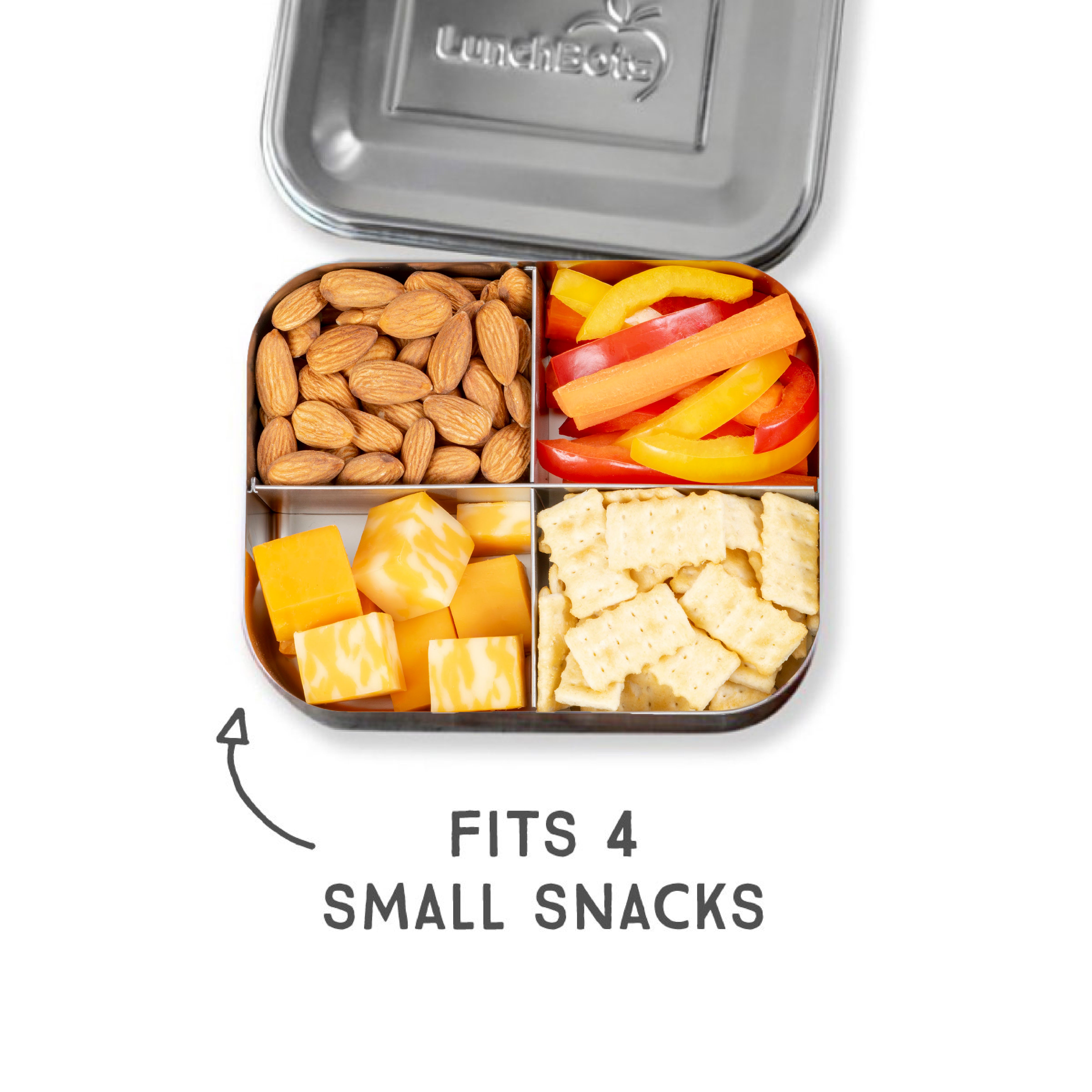 LunchBots Medium Quad 4-Compartment Bento Box
