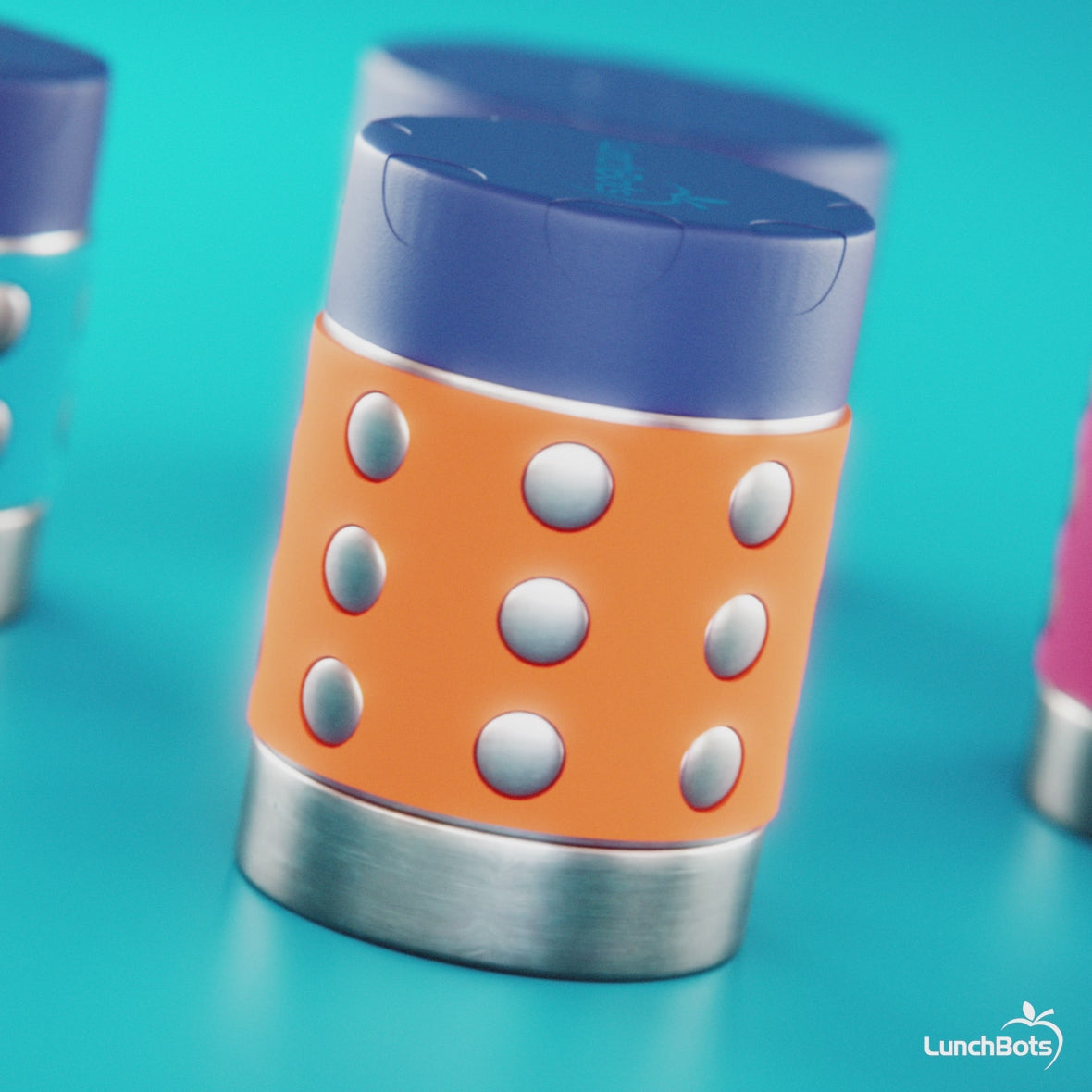 LunchBots 12oz Insulated Food Jar Stainless Steel Wide Mouth - Container With Vented Lid - Keeps Contents Hot or Cold for Hours - Leak-Proof Portable Thermal Food Jar is Ideal for Soup - Navy - Thumbnail 5