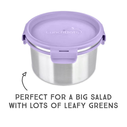 LunchBots 6 Cup Stainless Steel Salad Bowl Container