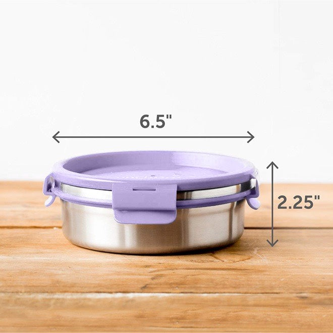 LunchBots 3 Cup Stainless Steel Salad Bowl Container Lavender