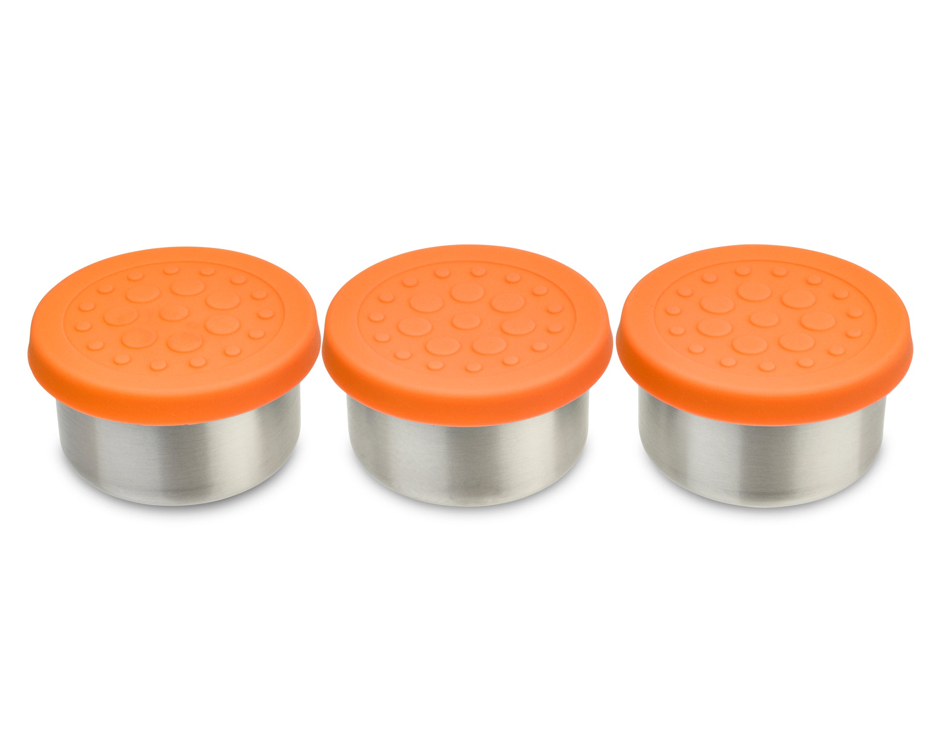 LunchBots Tiny Dips Condiment Containers - Set of 3 - Perfect Portion Cups  - Spill Proof Lunch Box Sauce Container with Lid - Food Grade Stainless