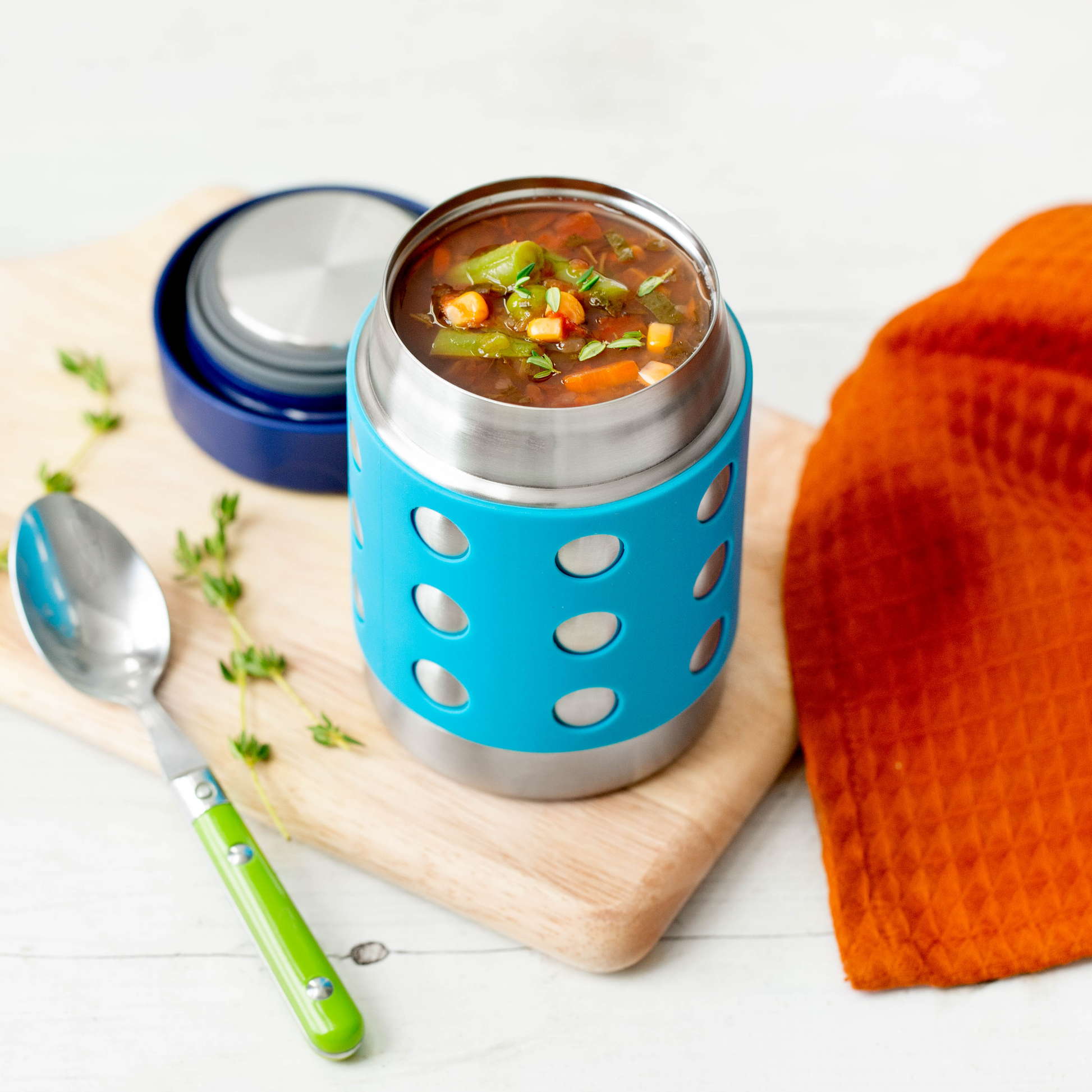 LunchBots Thermal 8 oz Triple Insulated Food Container - Hot 6 Hours or  Cold 12 Hours - Leak Proof Thermos Soup Jar - All Stainless Interior - Navy