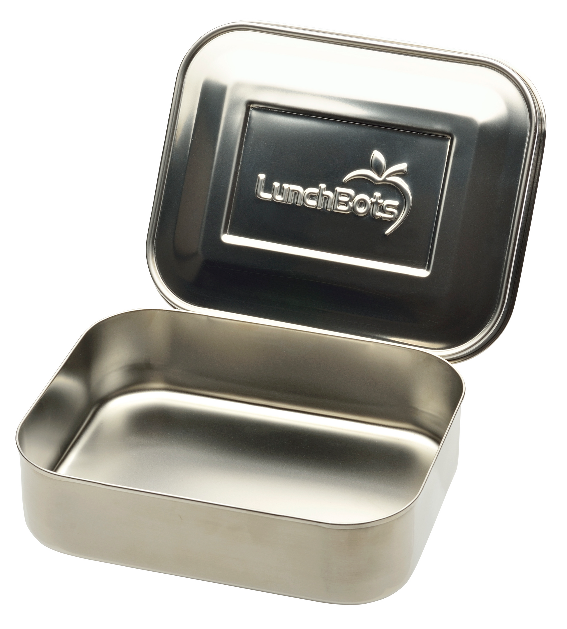 LunchBots Stainless Steel Bento Lunch Box 2 Sections - Stainless Steel