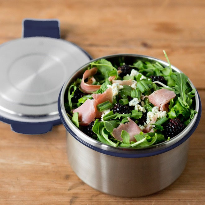 LunchBots 6 Cup Stainless Steel Salad Bowl Container